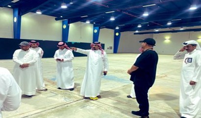 The Secretary-General of the Chamber and his team during their visit to the Najran Investment Forum 2025 venue.